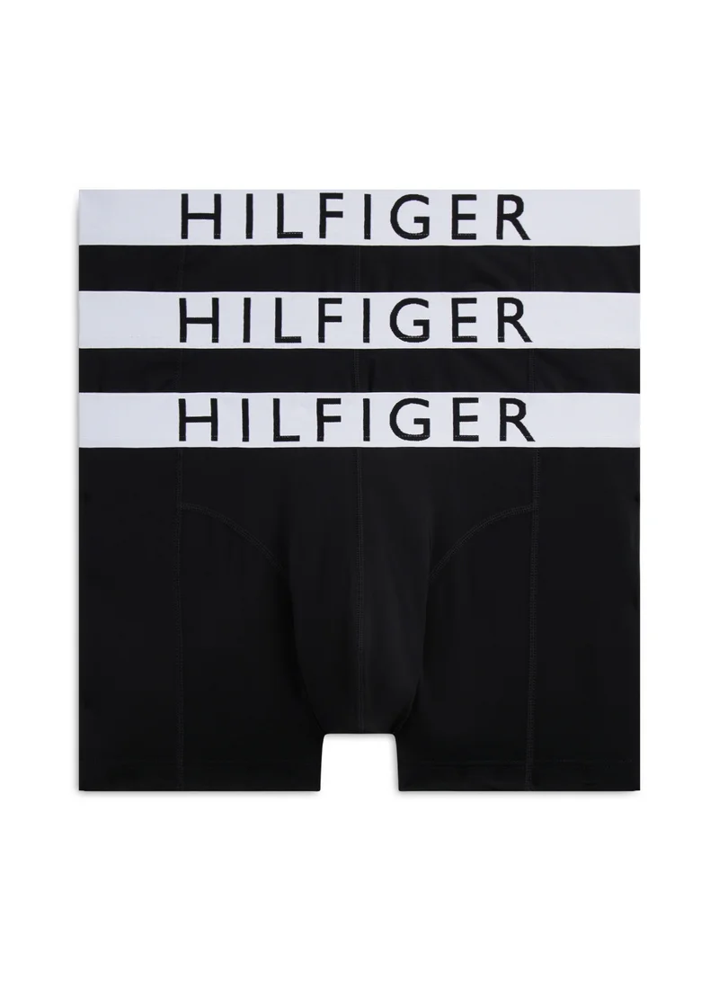 3-Pack Microfibre Logo Waistband Trunks